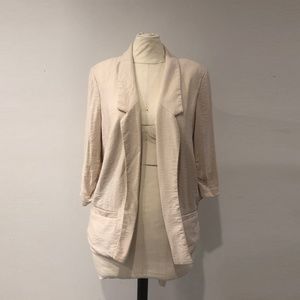 LC Lauren Conrad Cream Over-sized Boyfriend Blazer